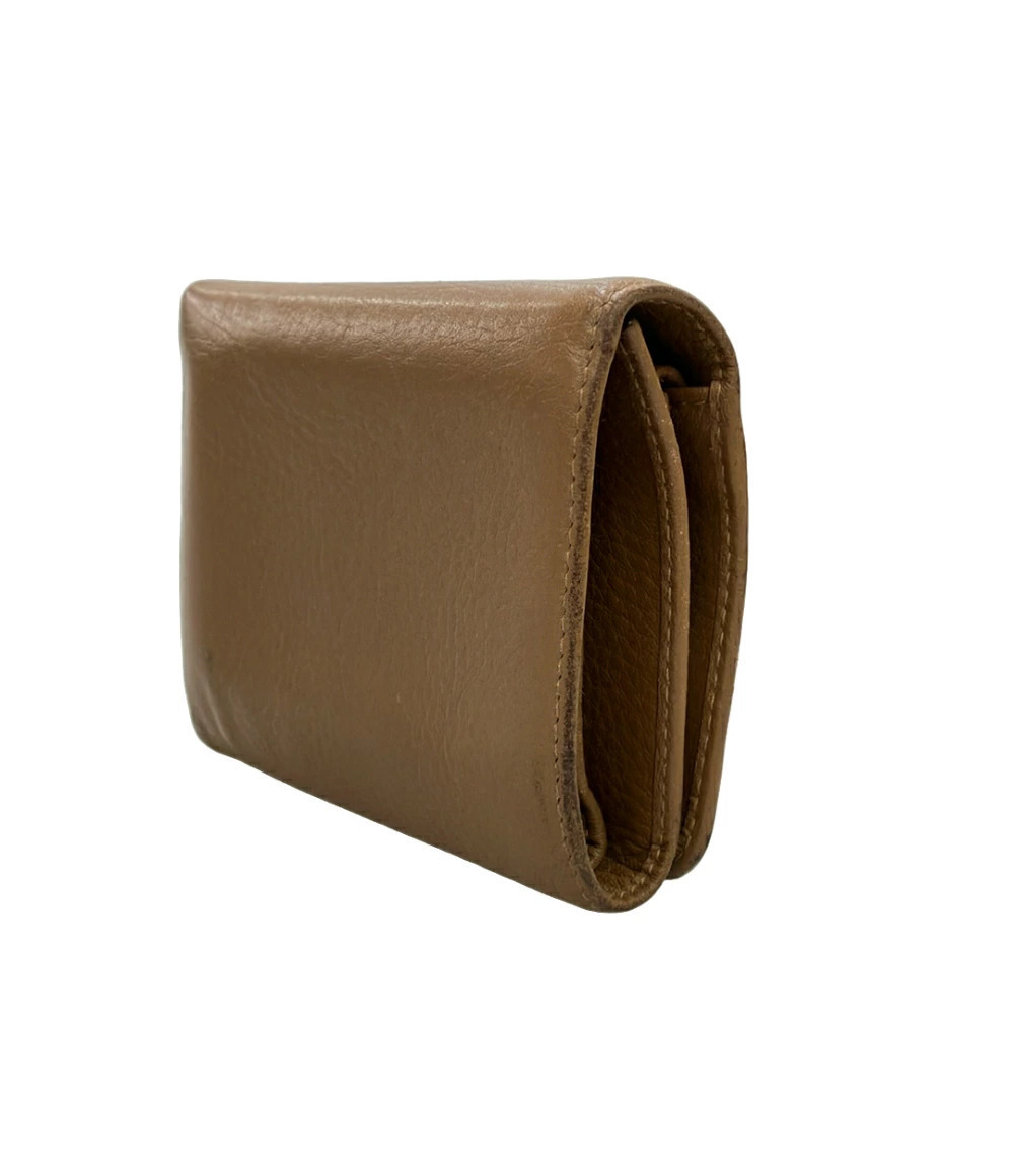 Prada Leather Tri fold Wallet Black